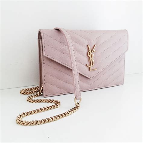 ysl wallet on chain pale pink|ysl monogram chain wallet.